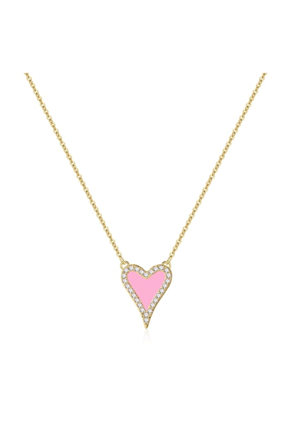 Dainty Heart Necklace for Women Cute Heart Pendant Necklace Minimalist Choker CZ Necklace Jewelry Gifts