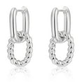 thumbnail image 1 of GOSFRY Dainty Paperclip Huggie Hoop Earrings 14K Gold Plated Chunky Chain Link Earrings Simple Cable Link Earrings for Women, 1 of 9