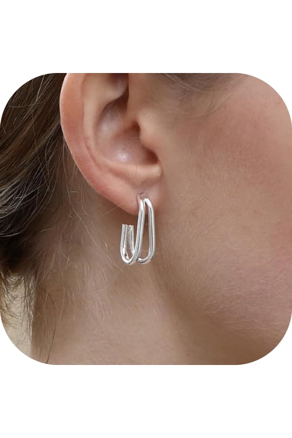 Dainty Pearl Earrings for Women Gold Plated Hoop Earrings Silver Wedding Pearl Earrings Pairs Leaf Drop Simple Ear Jewelry