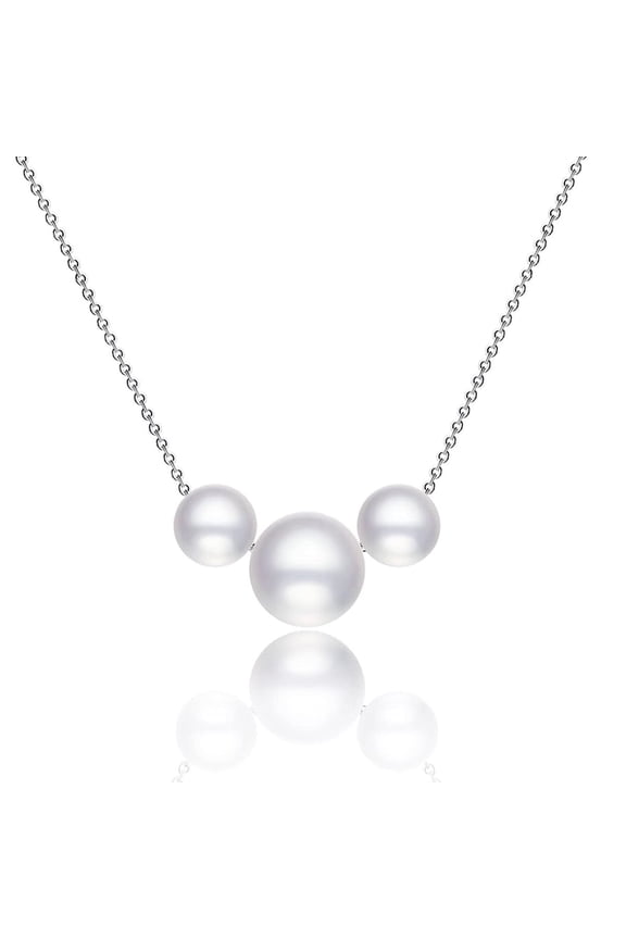 Dainty Pearl Pendant Necklaces for Women Handmade Layered Pearl Chain Necklace Delicate Everyday Wedding Jewelry Gift