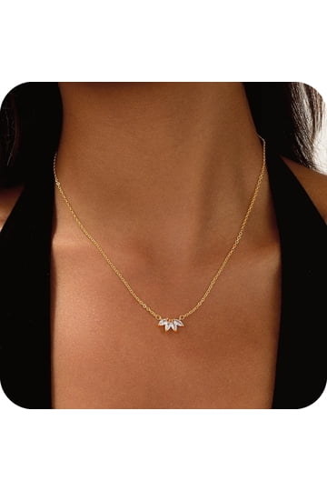 open lace back dress Gold Rhinestone Chain Necklace | Gold Necklaces