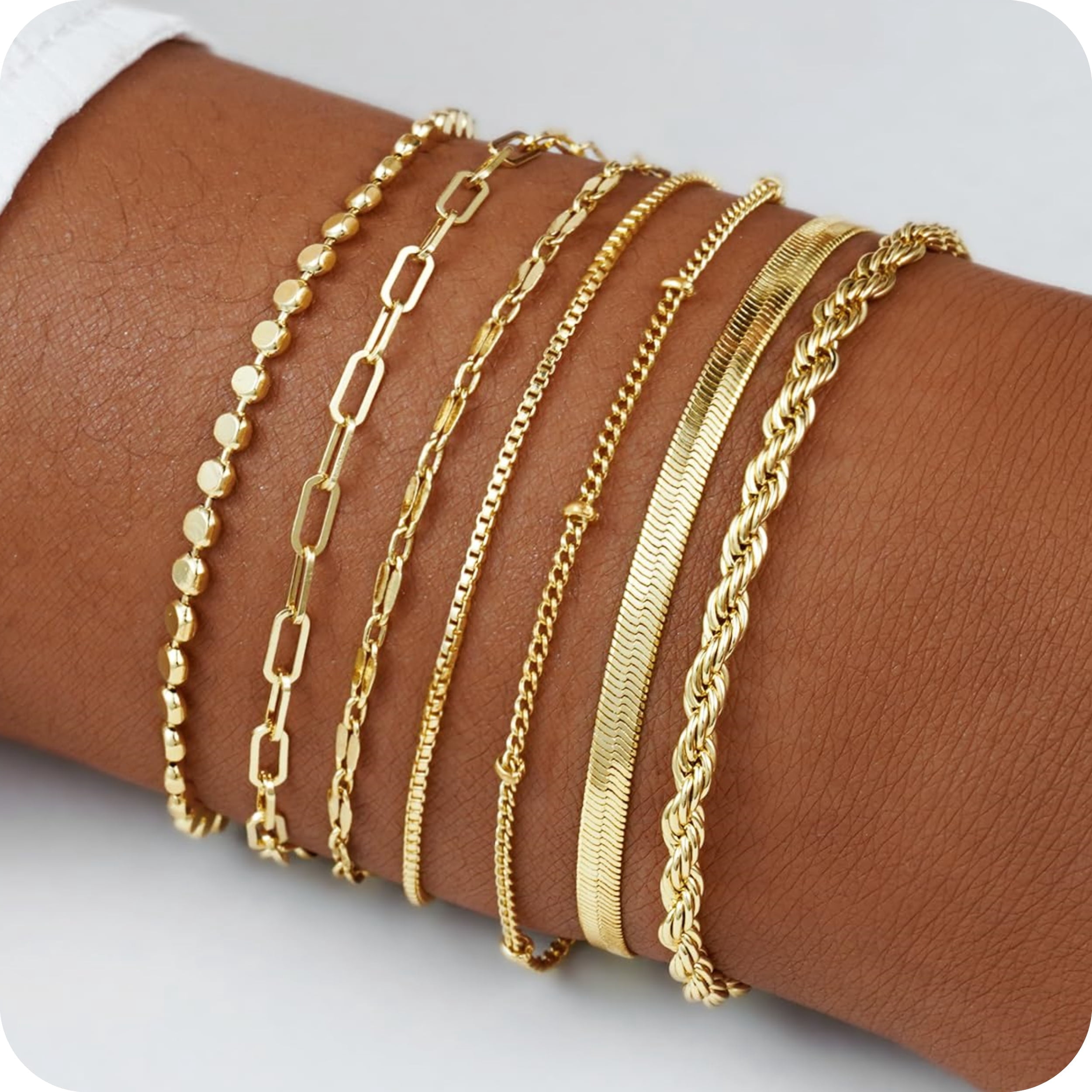 その他 garniskull 14k 4.9 gram goldandsilver GOSFRY Bracelet for Women Men 14K Silver Plated Dainty Multi