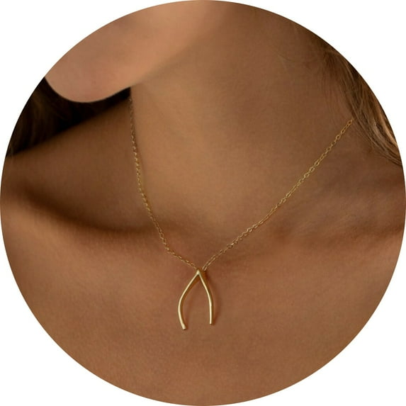 GOSFRY Gold Plated Pendant Necklace for Women 14K Gold Plated Tapered Triangle Choker Trendy Shinning Dot Matching Clothing Party Travel Jewelry Gift
