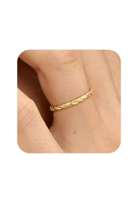 Rings for Women, Elegant Twisted Dough Design Styles Open Ring Adjustable Lover Wedding Gift for Mom Friends Jewelry Size 6-10