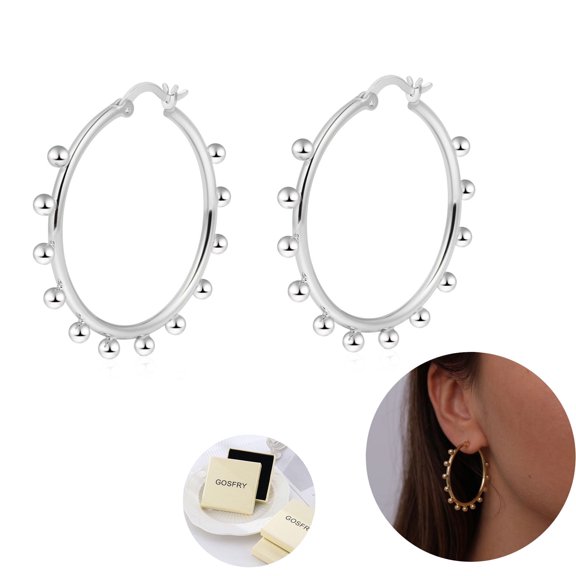 GOSFRY Silver Plated Cartilage Hoop Earring for Woman Simple Dainty Zircon Pearl Earrings for Global Travel Party Wear Fashionable Trend Jewelry Gifts