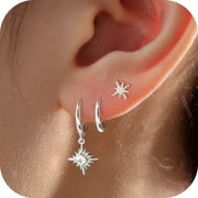 GOSFRY Gold Plated Hoop Earrings Set for Women Trendy Chunky Hypoallergenic Small Cartilage Hoops Cute Cubic Zirconia Earrings Jewelry Gifts