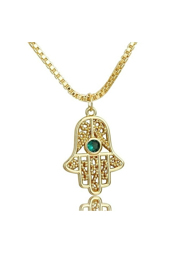 Hand Pendant Necklace CZ Dainty Evil Eye Necklace for Women Handmade Necklace Gift