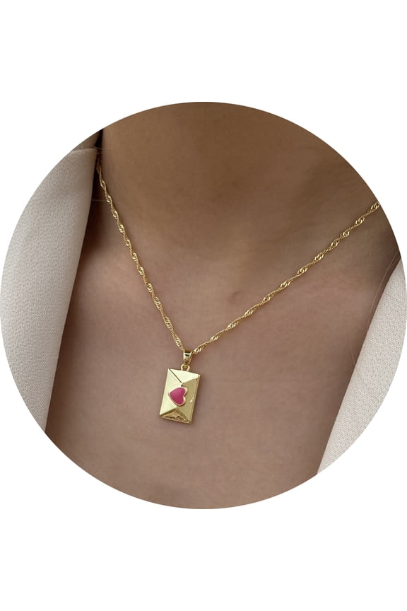 Heart Necklace 14k Gold/Silver Plated Tiny Pendant Choker Necklace for Women Dainty Gold Jewelry Souvenir Gifts