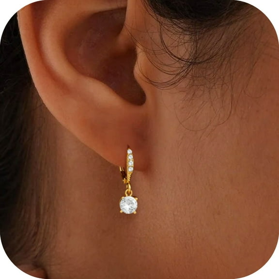 GOSFRY Hoop Earrings for Women Trendy 14K Gold Plated Cartilage Huggie Hypoallergenic Small Dangle Drop Multiple Piercing Earring Set Stacks Jewelry Gifts