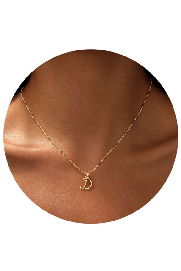 Initial Heart Necklaces for Women, Dainty 14K Gold Plated Letter Pendant A-Z Necklace Trendy Simple Cute Monogram Name Choker Necklace Jewelry Gifts