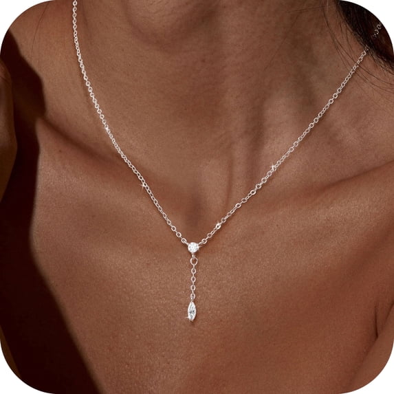 GOSFRY Long Necklaces for Women Trendy Dainty Layered Lariat Necklace ...