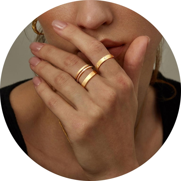 Elegant Gold-Tone Women\'s Ring Amazon.com: Awvialy Gold Rings for Women Set, Dainty Gold  main image 4