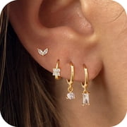 GOSFRY Hoop Earrings Set for Women Trendy Hypoallergenic Stack Earring Small Lightweight Mini Dangle Earrings Jewelry Gifts