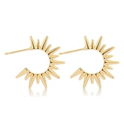 GOSFRY Chunky Stud Earrings for Women 14k Gold Plated Hypoallergenic Earrings Statement Earrings Lightweight Trendy Fashion Jewelry Gifts