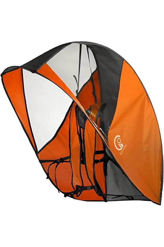 Self Shelter Canopy, Hands Free Umbrella, Photographers, Outdoor Activities, Sporting Events, Rain or Sun Shade - Maximum Elbow Room, UV Resistance, Include Sling Pouch, Waterproof - Orange