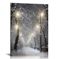 thumbnail image 1 of GOSMITH  16 x 12 Inch Christmas LED Wall Canvas Art Home Decor, Light Up Battery Operated Snowy Winter Scene, Winter Path, 1 of 4