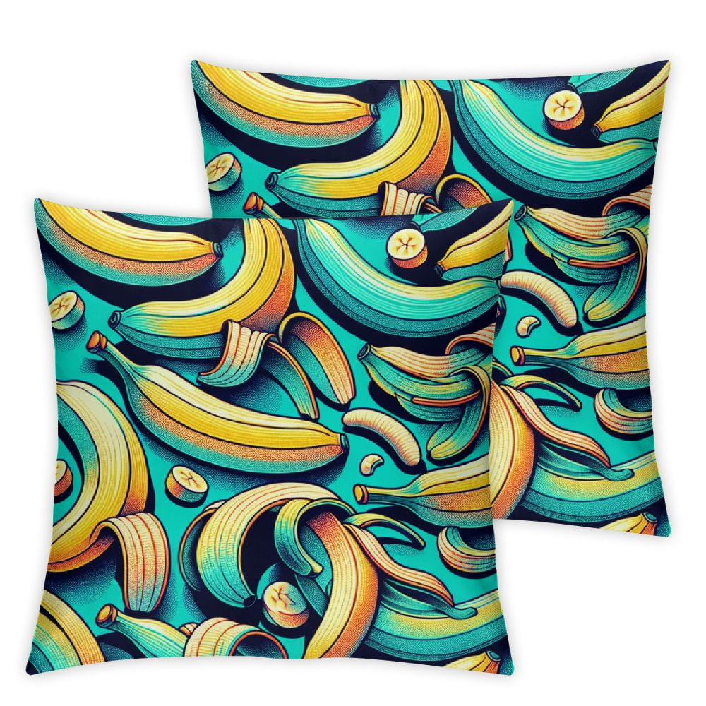 Leisuo 2-Piece Short Plush Pillowcase Fruit Pattern Sketch Style ...