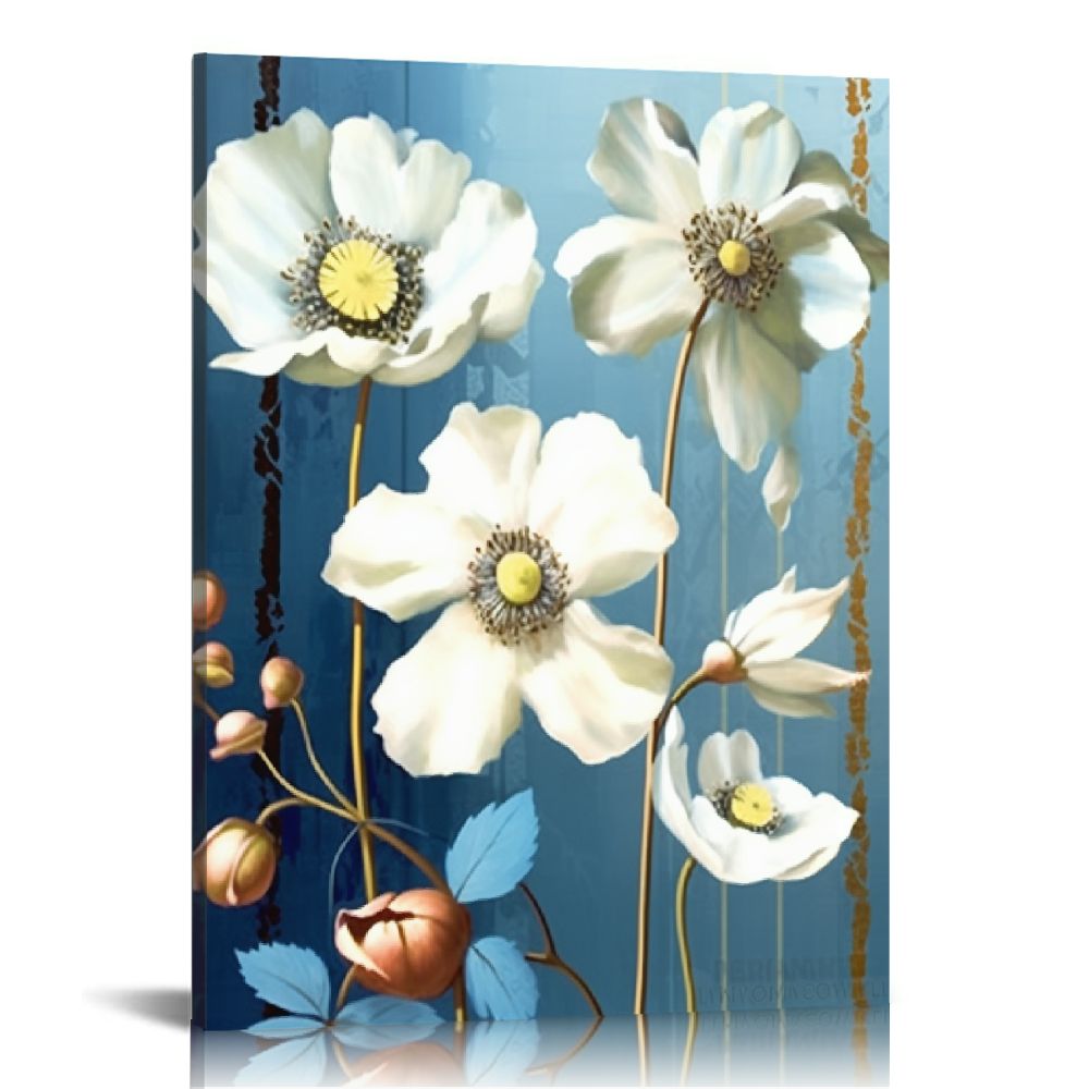 GOSMITH 3 Pcs Lotus Flower Canvas Wall Art for Bedroom Dining Room ...