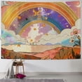 thumbnail image 1 of GOSMITH 70's Groovy Hippie Tapestry for Bathroom, Retro Rainbows Flowers Mushrooms Wall Tapestry, Boho Vintage Tapestry Wall Hanging for Bedroom Living Room Dorm Painting, 1 of 6