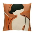 thumbnail image 1 of GOSMITH  Abstract Line Pillow Case Minimalist Art Pillow Cover Women Face Throw Cushion Cover Double-Sided Design Decorative Pastel Suede Cushion Case for Home Office Car Sofa,, 1 of 5