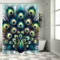 thumbnail image 1 of GOSMITH Abstract Peacock Bright Color Peacock Feather Shower Curtain Multiple Sizes White, 1 of 7