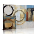 thumbnail image 1 of GOSMITH Abstract Wall Art Geometric Art Prints Circle Block Painting Modern Grey Brown Picture, Large Size Canvas Painting Ready to Hang Framed for Bedroom Living Room Bathroom Home Wall Decor, 1 of 4