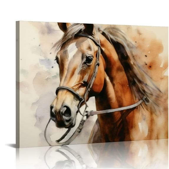 GOSMITH  Abstract Wall Art, Horse Canvas Pictures, Watercolor Painting Prints, Modern Abstract Animal, Vintage Canvas Artwork, Rustic Contemporary Wall Art
