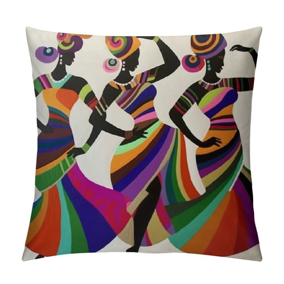 GOSMITH African Indigenous Ethnic Design and Animals Elephant Musical Instruments Square Throw Pillow Case Decorative Cushion Cover Pillowcase Sofa