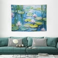 thumbnail image 1 of GOSMITH  Art Decor Tapestry with Flower Floral Design Wall Hanging Aesthetic Backdrop Teal Plant Landscape for Living Room 40x30 Inch (Water Lilies by Claude Monet), 1 of 7