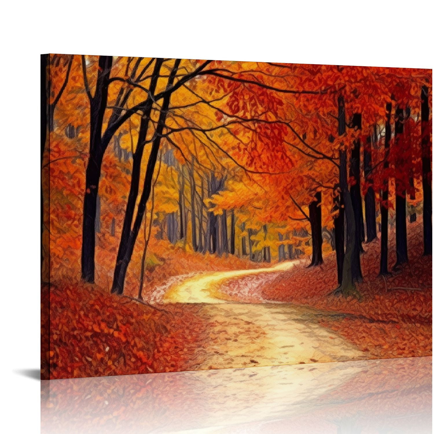 GOSMITH Autumn Forest Canvas Wall Art Fall Leaves Maple Trees Mountain Painting Canvas Prints