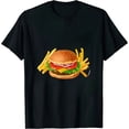 thumbnail image 1 of GOSMITH Bacon Cheeseburger Hamburger and French Fries Addict - Funny T-Shirt, 1 of 3