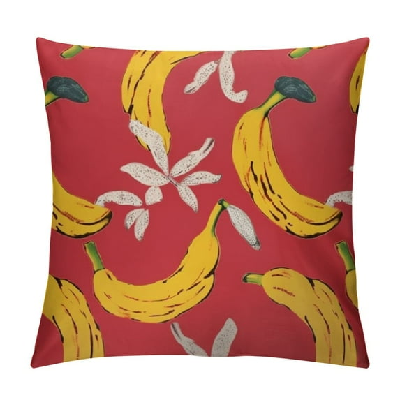 GOSMITH Banana Fruit Pattern Throw Pillow Cover Decorative Square Cushion Case Soft Cozy Modern Pillowcase for Couch Sofa Bed Living Room Home Decor
