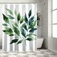 thumbnail image 1 of GOSMITH Banana Leaves Decorative Watercolor Green Leaves Banana Tree Tropical Plant Shower Curtain White, 1 of 6