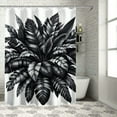 thumbnail image 1 of GOSMITH Bathroom Shower Curtain Black White Tropical Plants Monstera Leaf Areca Palm Banana Leaves White, 1 of 6