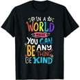 thumbnail image 1 of GOSMITH Be Kind T-Shirt - Polyester Round Neck Short Sleeved Super Soft Fashion Mix Classic Design 148287-black, 1 of 3