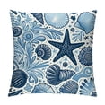 thumbnail image 1 of Leisuo Beach Decorative Throw Pillow Cover Dolphin Turtle Ocean Pillow Covers , Shell Conch Starfish Coastal Pillow Case Square Outdoor Cushion Cover for Patio Home Decor, 1 of 5