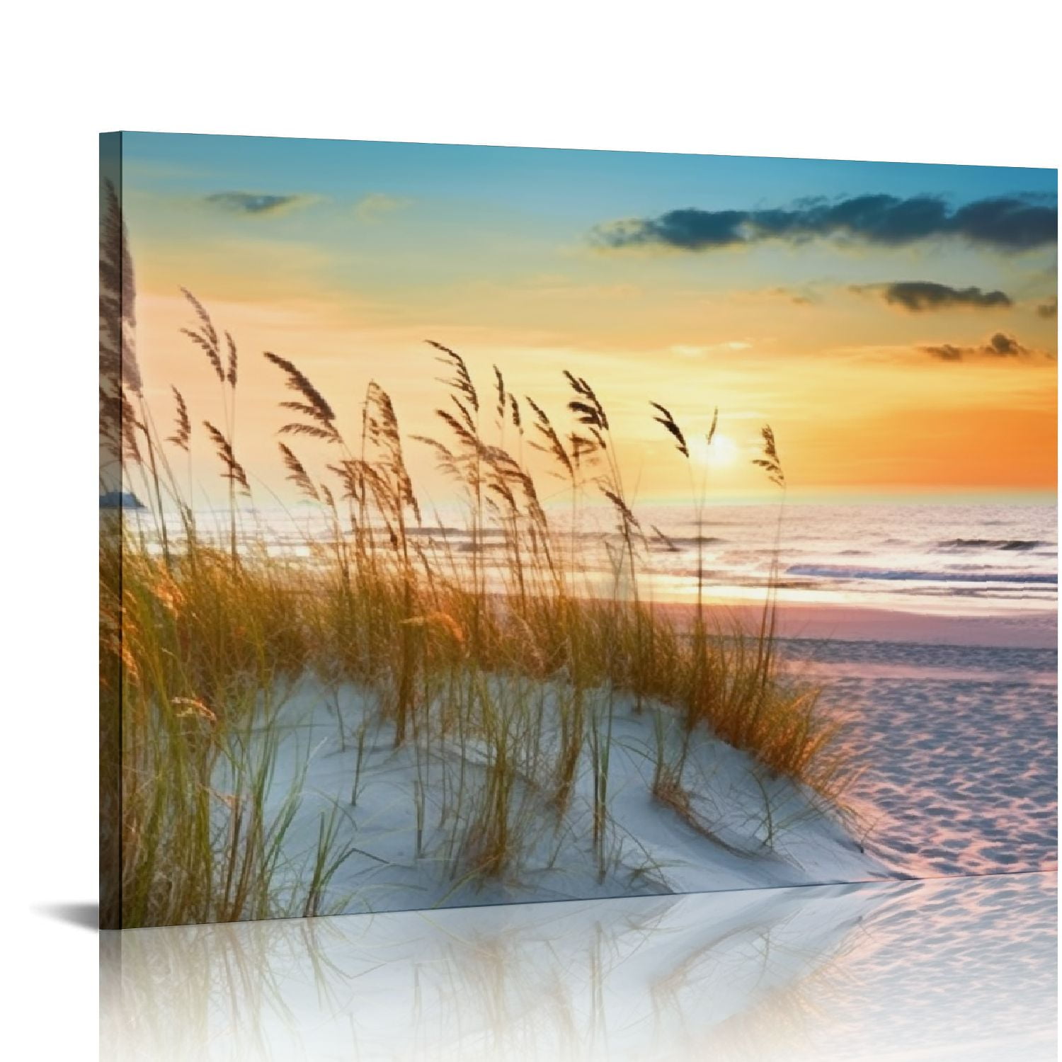 GOSMITH Beach Picture Decor Wall Art Ocean Sunset Nature Seaside ...