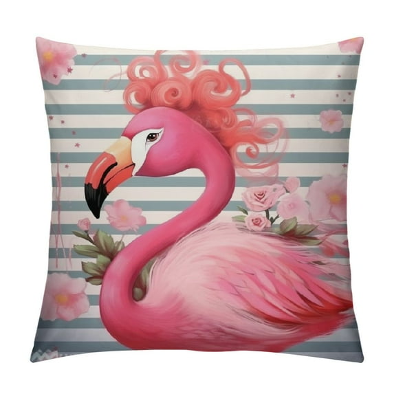 Leisuo Beautiful Flamingo Set of Pillow Covers Cushion Case Outdoor Sofa Throw Pillows Cover for Couch Living Room Bed Indoors Home Decor white