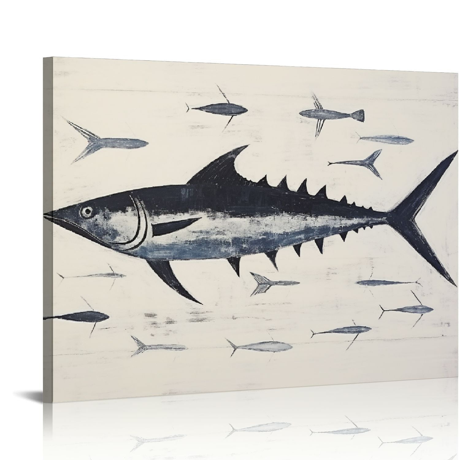 GOSMITH Bedroom Wall Art Ocean Sea Wall Decor Indigo Blue Swordfish