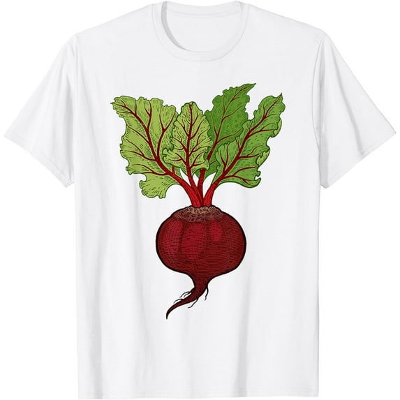 GOSMITH Beets T-Shirt - Vegetable Beets Retro Vintage Graphic 140384-white
