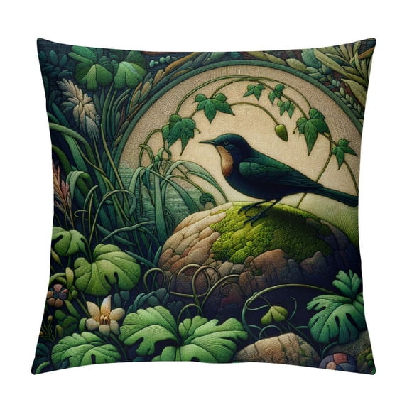 Leisuo Bird Decorative Pillow Covers Spring Style Throw Pillow Cover Cushion Case Outdoor Flower Bird Set for Sofa Bed Couch Car Office