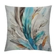 thumbnail image 1 of GOSMITH  Bird Feather Throw Pillow Cover Teal Brown Turquoise Feather Decorative Pillow Case Home Decor Square Pillowcase, 1 of 5