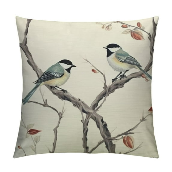 GOSMITH Birds on Tree Decorative Pillow Covers Farmhouse Decor Pillowcase Cushion Cover