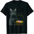 thumbnail image 1 of GOSMITH Black Cat Bunny Ears Eggs Basket Easter Pet Lover Gift T-Shirt, 1 of 3