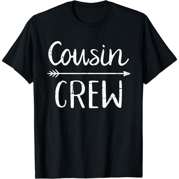 GOSMITH Black Cousin Crew T-Shirt: Classic Fit, Crew Neck, Short Sleeve, Letter Print 158845-black