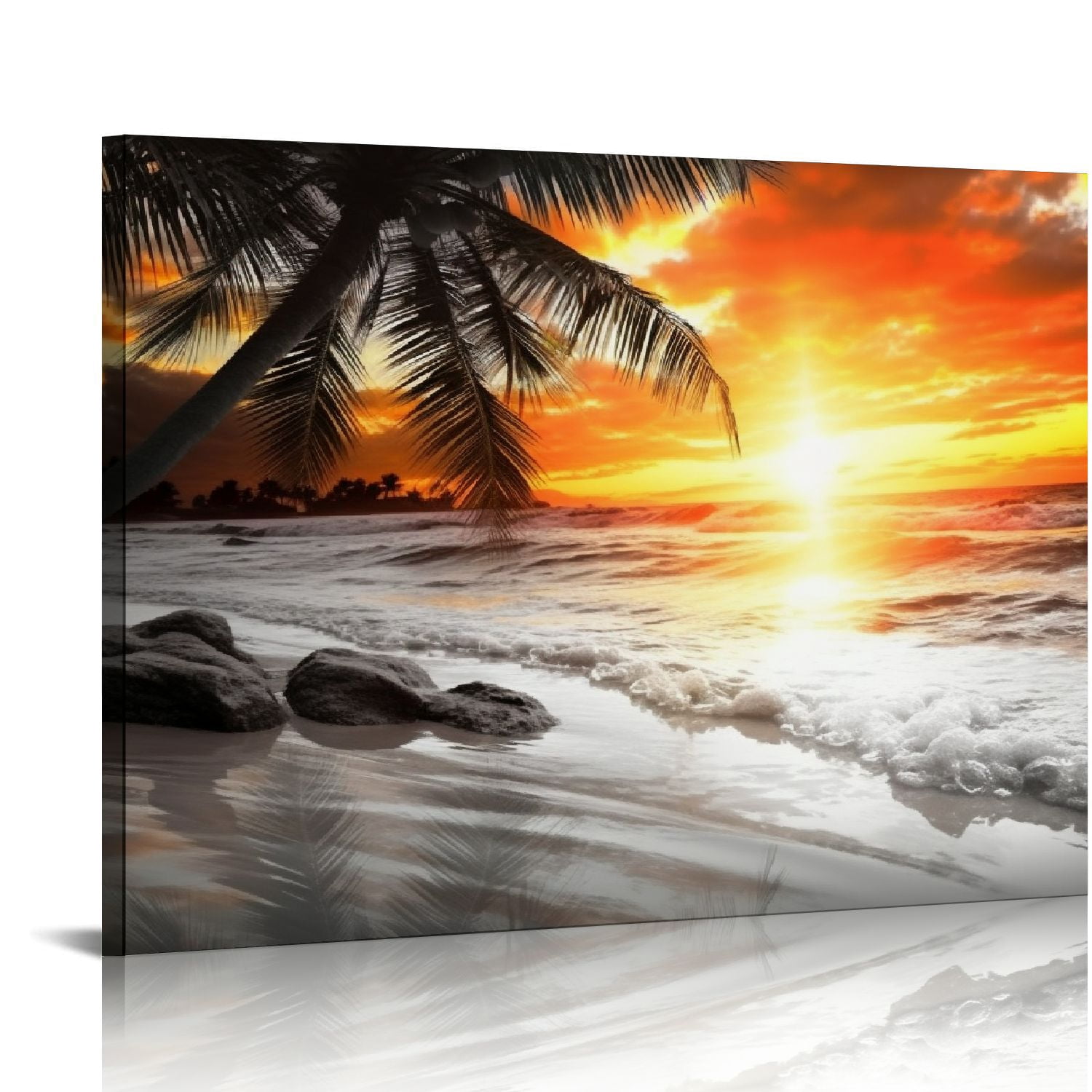 GOSMITH -Black and White Wall Art Beach Décor Ocean Canvas Pictures ...