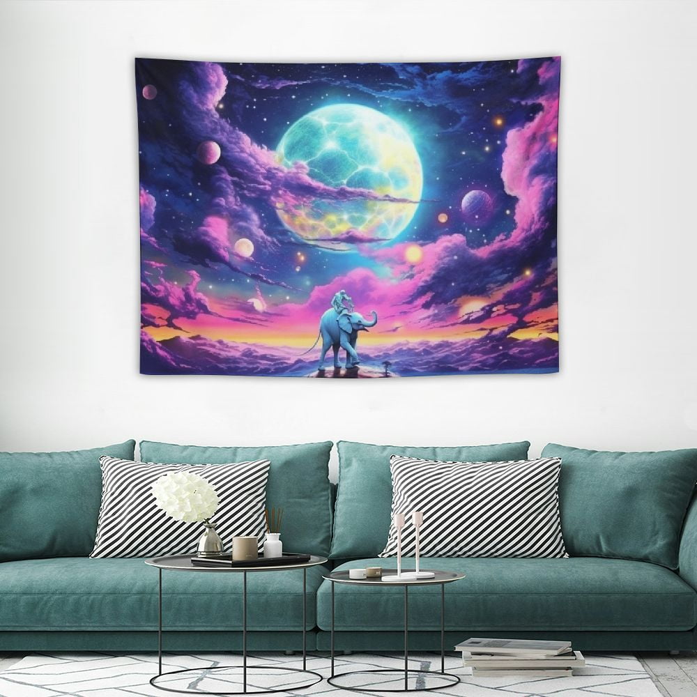 Painted Elephant Blacklight Poster - 23 X 35 Inches, Vintage Flocked Design 1 thumbnail image