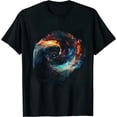 thumbnail image 1 of GOSMITH Blue Red Space Galaxy Nebula Galactic Pattern T-Shirt, 1 of 3