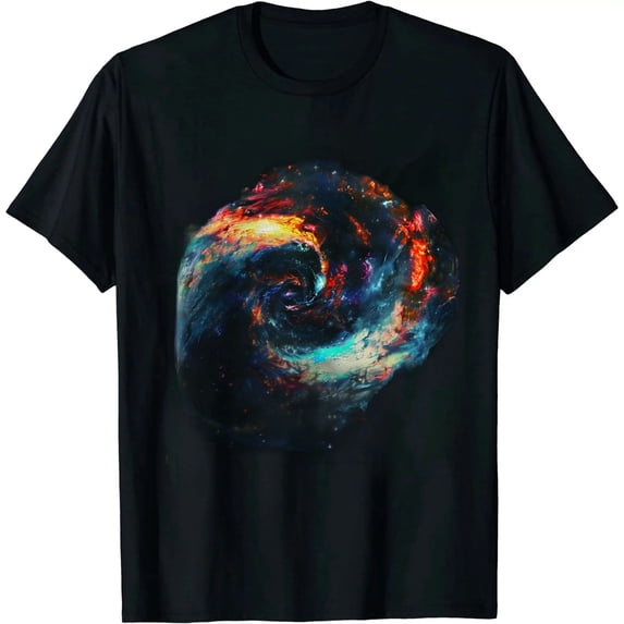 GOSMITH Blue Red Space Galaxy Nebula Galactic Pattern T-Shirt
