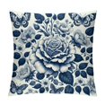 thumbnail image 1 of GOSMITH  Blue and White Porcelain Pillow Covers Set of Floral Chinoiserie Rabbit Pattern Farmhouse Decorative French Country Style Cushion Pillowcases for Bedroom Living Room Sofa,, 1 of 5